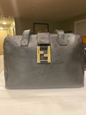 Fendi black leather bag